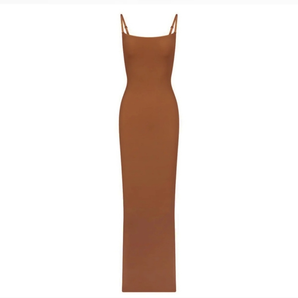 2. NWT SKIMS FITS EVERYBODY LONG SLIP DRESS IN BRONZE